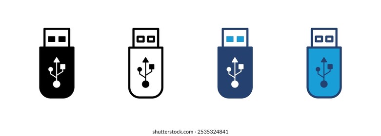 Vector de ícono de USB. Vector de ícono de disco flash