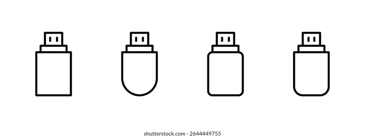 Vetor de ícone Usb. Sinal e símbolo de disco flash. sinal de unidade flash.
