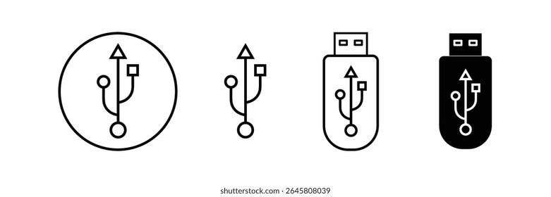 Vetor de ícone Usb. Vetor de ícone de disco Flash.
