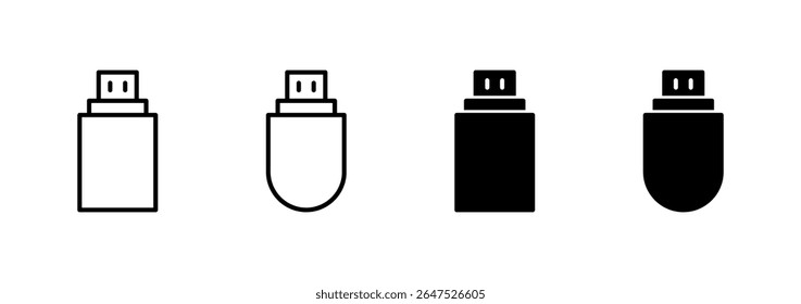 Vetor de ícone Usb. Sinal e símbolo de disco flash. sinal de unidade flash.