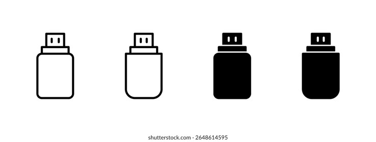 Vetor de ícone Usb. Sinal e símbolo de disco flash. sinal de unidade flash.