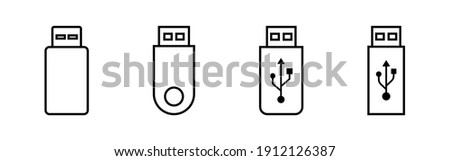 Usb icon vector. Flash disk icon vector