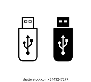 Vector de icono USB. Símbolo de señal de Flash Drive.