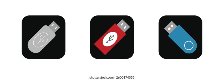 USB icon vector. Flash Drive icon symbol isolated on white background. Eps 10.
