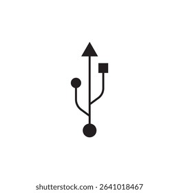 USB icon vector.  Flash Drive icon symbol. usb connection symbol flat icon vector