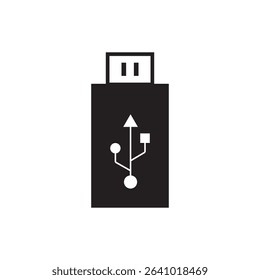 USB icon vector.  Flash Drive icon symbol. usb connection symbol flat icon vector