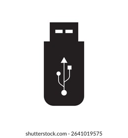USB icon vector. Vector usb flash drive vector icon. USB vector icon with a white background