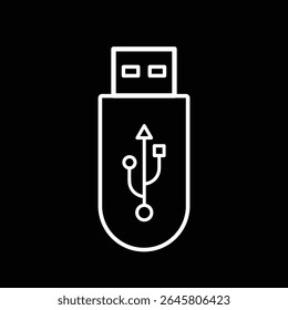 Vetor de ícone USB. Flash Drive, símbolo de conjunto de ícones de disco isolado no fundo branco.