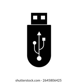 Vetor de ícone USB. Flash Drive, símbolo de conjunto de ícones de disco isolado no fundo branco.