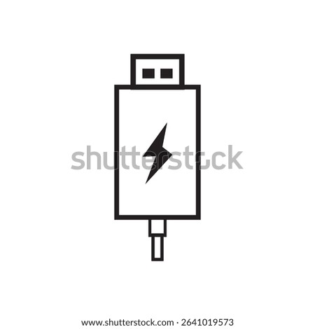 USB icon vector. Vector usb flash drive vector icon. USB vector icon with a white background