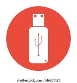 usb icon - vector. Flat design style. EPS