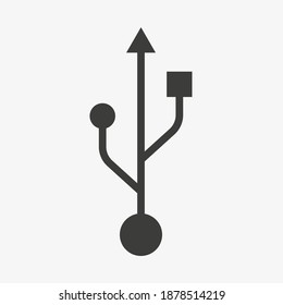 USB icon. Vector illustation isolated on white background.