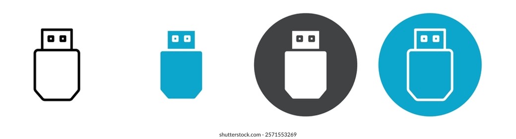 usb icon Vector illustration in black