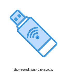 Icono de Usb en azul sobre internet de cosas para cualquier proyecto, uso para presentación de aplicaciones móviles de sitio web