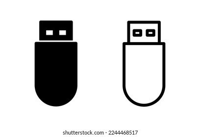 Ilustración vectorial de icono Usb. Signo y símbolo del disco flash. signo de unidad flash.