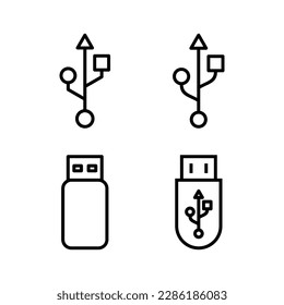 Ilustración vectorial de icono Usb. Signo y símbolo del disco flash. signo de unidad flash.