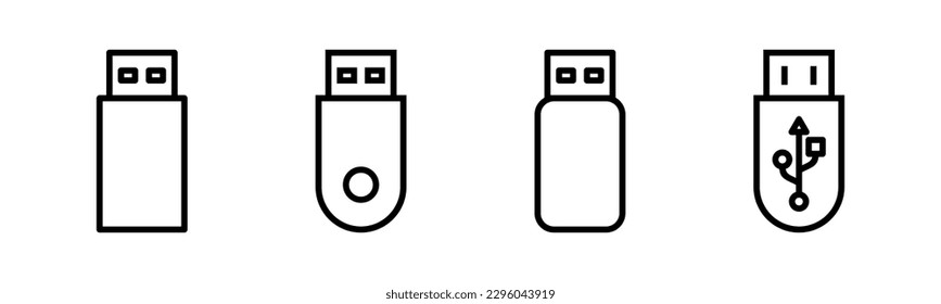 Ilustración vectorial de icono Usb. Signo y símbolo del disco flash. signo de unidad flash.