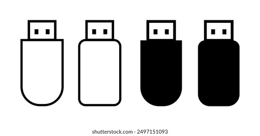 USB ICON vector illustration, Flash drive icon, flash sign isolated, USB sign, usb symbol, Flash clipart, usb bkack and white vector. flash disk.