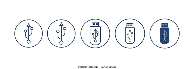Ilustração do vetor do ícone Usb. Sinal e símbolo de disco flash. sinal de unidade flash.