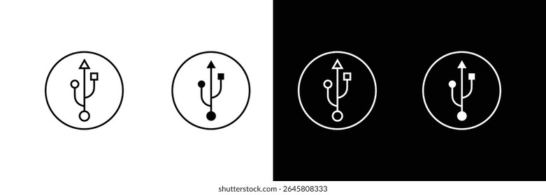 Ilustração do vetor do ícone Usb. Sinal e símbolo de disco flash. sinal de unidade flash.