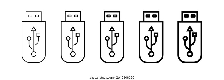 Ilustração do vetor do ícone Usb. Sinal e símbolo de disco flash. sinal de unidade flash.
