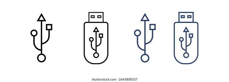 Ilustração do vetor do ícone Usb. Sinal e símbolo de disco flash. sinal de unidade flash.