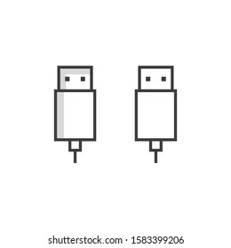 USB icon. Vector illustration in flat design