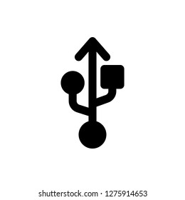 Usb Icon Vector Illustration in Glyph Style for Any Purpose