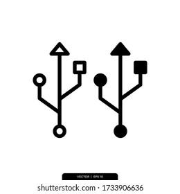 Plantilla De Logotipo De Ilustración Del Vector De Icono Usb