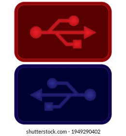 USB Icon Vector Illustration. USB Sign Isolated On White Background
