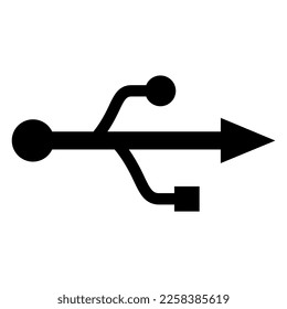 USB icon vector, vector ilustration, symbol for web site, computer and mobile vector