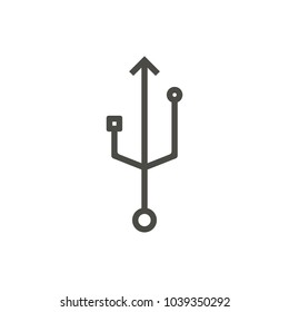 Usb icon vector. Line new usb device symbol. Trendy flat outline ui sign design. Thin linear graphic pictogram for web site, mobile application. Logo illustration. Eps10.