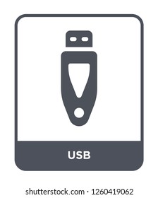 usb icon vector on white background, usb trendy filled icons from Electrian connections collection, usb simple element illustration