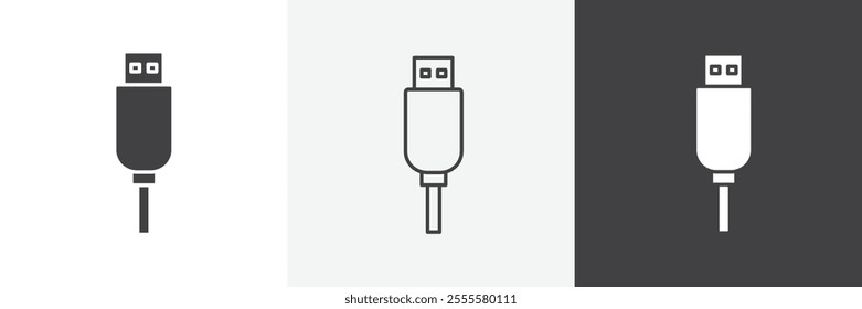 Usb icon vector set for ui designs