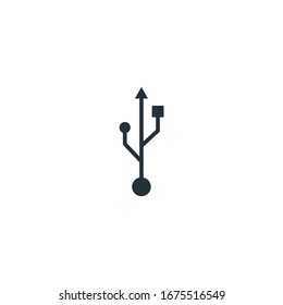 símbolo vectorial usb aislado para diseño gráfico y web. color de plantilla de símbolo usb editable en fondo blanco.