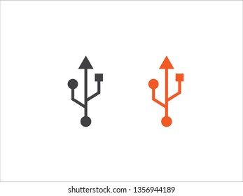Usb icon vector Usb symbols vector on white background