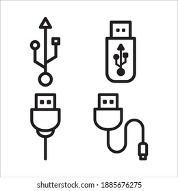 USB Icon Vector Template Illustration