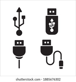 Ilustración de plantilla de vectores de iconos USB