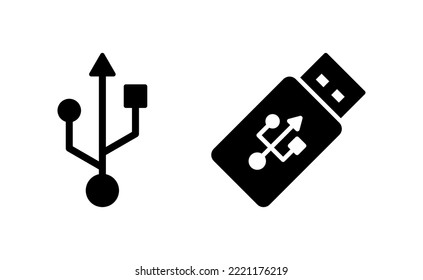 Usb icon vector for web and mobile app. Flash disk sign and symbol. flash drive sign.