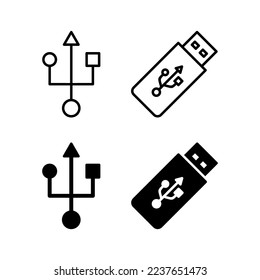 Usb icon vector for web and mobile app. Flash disk sign and symbol. flash drive sign.