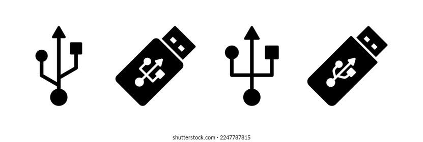 Usb icon vector for web and mobile app. Flash disk sign and symbol. flash drive sign.