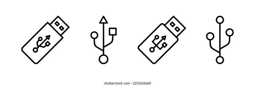 Usb icon vector for web and mobile app. Flash disk sign and symbol. flash drive sign.