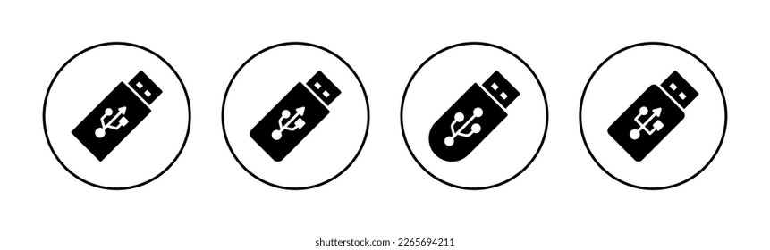 USB-Icon-Vektorgrafik für Web- und Mobile-App. Flash-Disk-Zeichen und -Symbol. Schild mit Flash-Laufwerk.