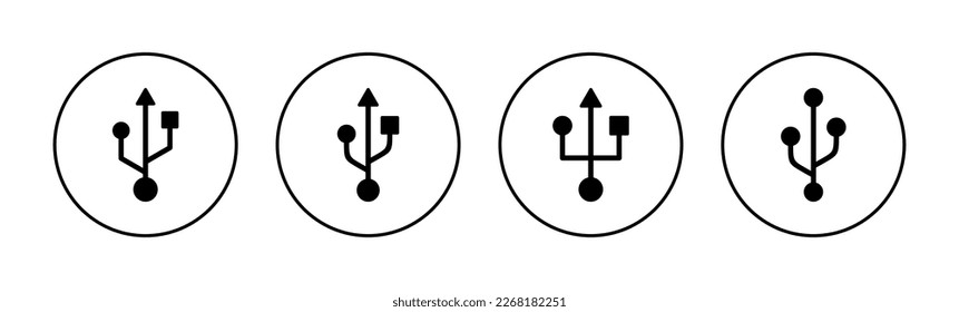 Usb icon vector for web and mobile app. Flash disk sign and symbol. flash drive sign.