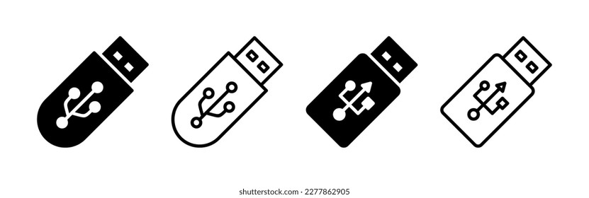 USB-Icon-Vektorgrafik für Web- und Mobile-App. Flash-Disk-Zeichen und -Symbol. Schild mit Flash-Laufwerk.