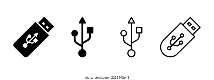 Usb icon vector for web and mobile app. Flash disk sign and symbol. flash drive sign.