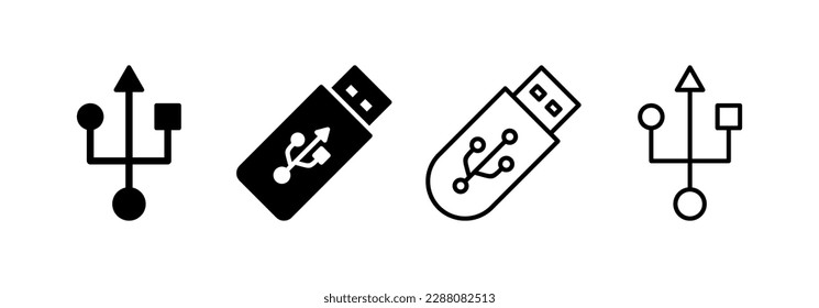 Usb icon vector for web and mobile app. Flash disk sign and symbol. flash drive sign.