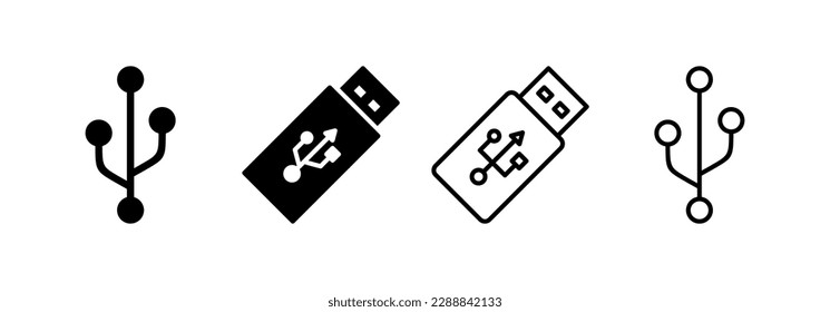 Usb icon vector for web and mobile app. Flash disk sign and symbol. flash drive sign.