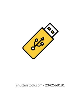 Usb icon vector for web and mobile app. Flash disk sign and symbol. flash drive sign.