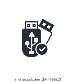 Usb icon. vector.Editable stroke.linear style sign for use web design,logo.Symbol illustration.